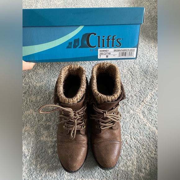 CLIFFS BY WHITE MOUNTAIN DOWNEY COMBAT BOOT 7 Brown - Picture 10 of 13